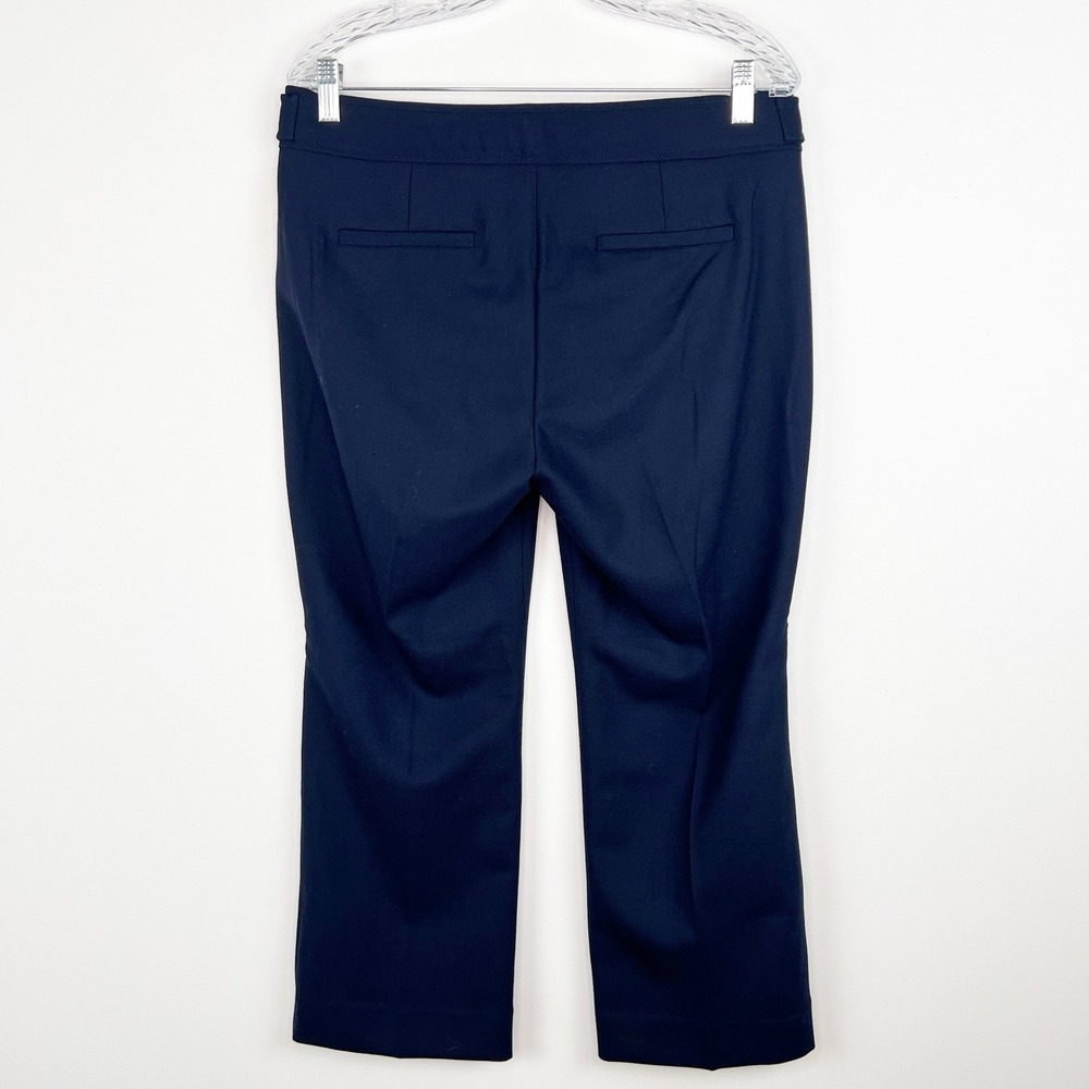 J Crew Navy Sailor Nautical Cropped Wool Blend Wide Leg Pant Gold Button Size 10 - Picture 2 of 11